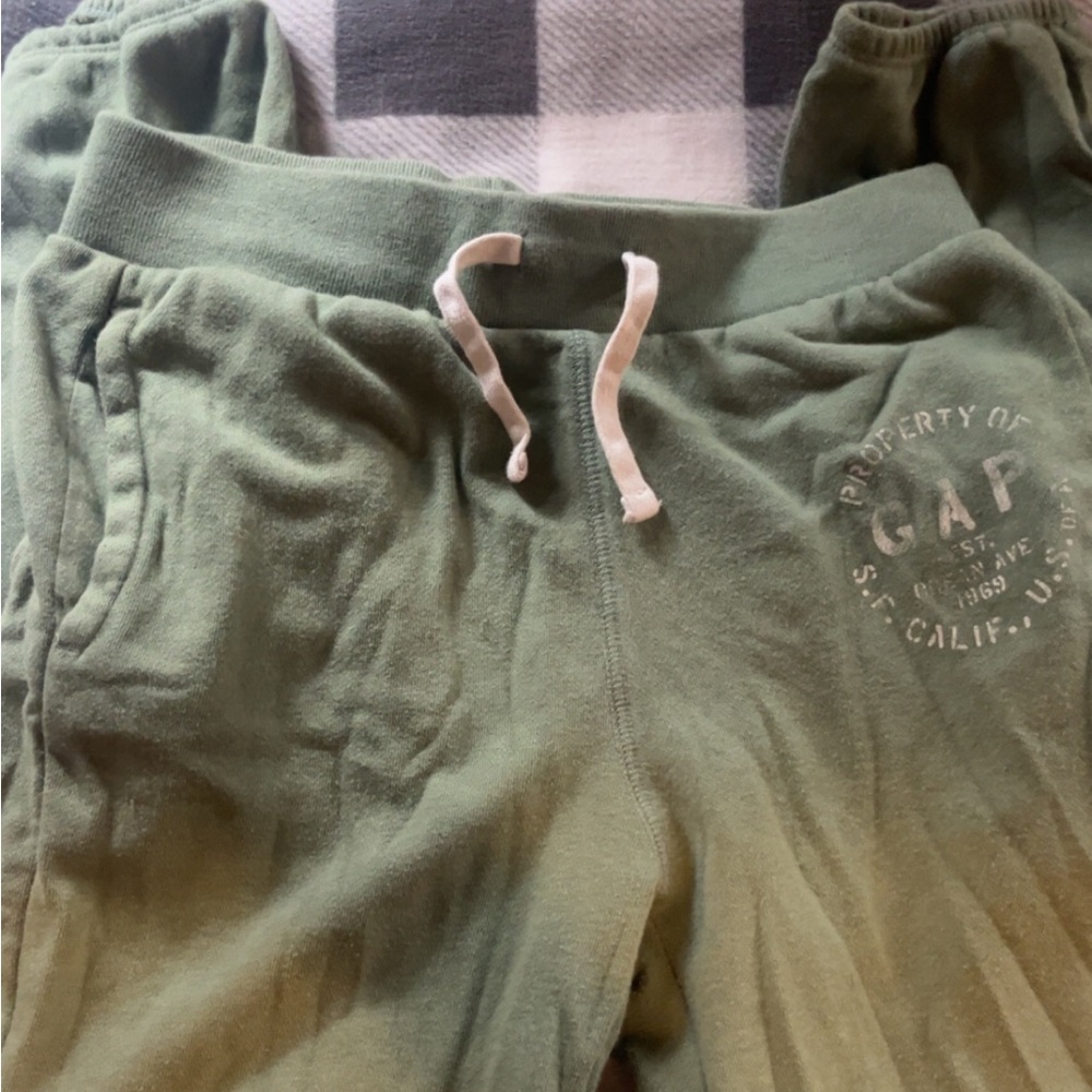 GAP Kids Green Joggers with White Accents